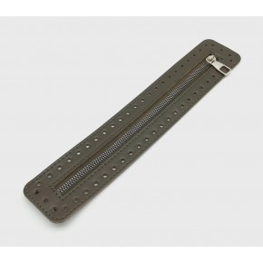 Çanta Aksesuar Derili Fermuar Yeni Model Haki 30 Cm Gümüş Metalli