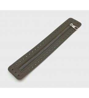 Çanta Aksesuar Derili Fermuar Yeni Model Haki 30 Cm Gümüş Metalli