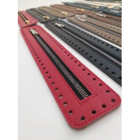 Çanta Aksesuar Derili Fermuar Yeni Model Kırmızı 30 Cm Gümüş