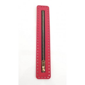 Çanta Aksesuar Derili Fermuar Yeni Model Kırmızı 30 Cm Light Gold