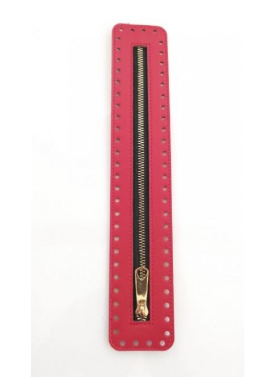 Çanta Aksesuar Derili Fermuar Yeni Model Kırmızı 30 Cm Light Gold