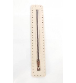 Çanta Aksesuar Derili Fermuar Yeni Model Krem 30 Cm Gümüş