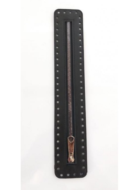 Çanta Aksesuar Derili Fermuar Yeni Model Siyah 30 Cm Gümüş