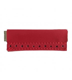 Çanta Aksesuar Derili Mini Metal Çanta Ağzı Kırmızı 9X3 Cm