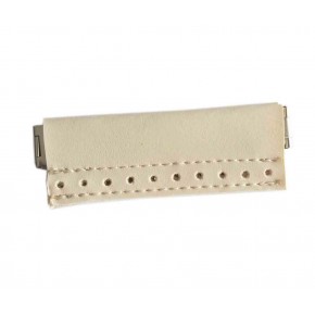 Çanta Aksesuar Derili Mini Metal Çanta Ağzı Krem 9X3 Cm