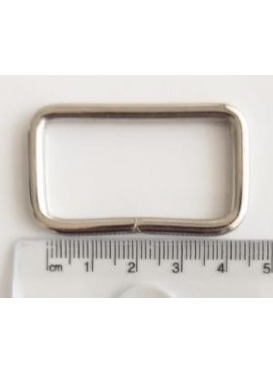 Çanta Aksesuar Dikdörtgen Halka 4 Cm Gümüş