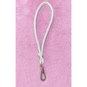 Çanta Aksesuar Dikişli Suni Deri Beyaz Renk Elcik Gümüş Metal