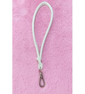 Çanta Aksesuar Dikişli Suni Deri Beyaz Renk Elcik Gümüş Metal