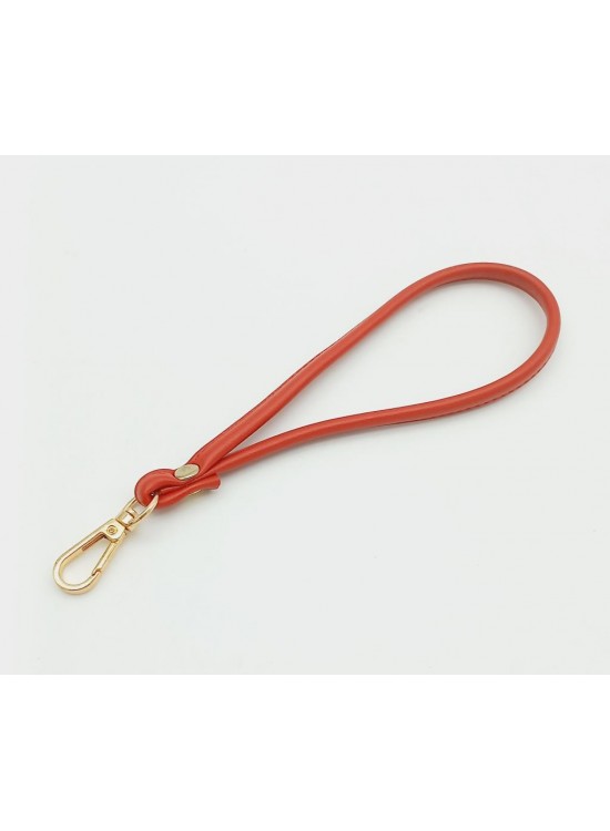 Çanta Aksesuar Dikişli Suni Deri Kırmızı Renk Elcik Light Gold Metal