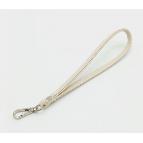 Çanta Aksesuar Dikişli Suni Deri Krem Renk Elcik Gümüş Metal