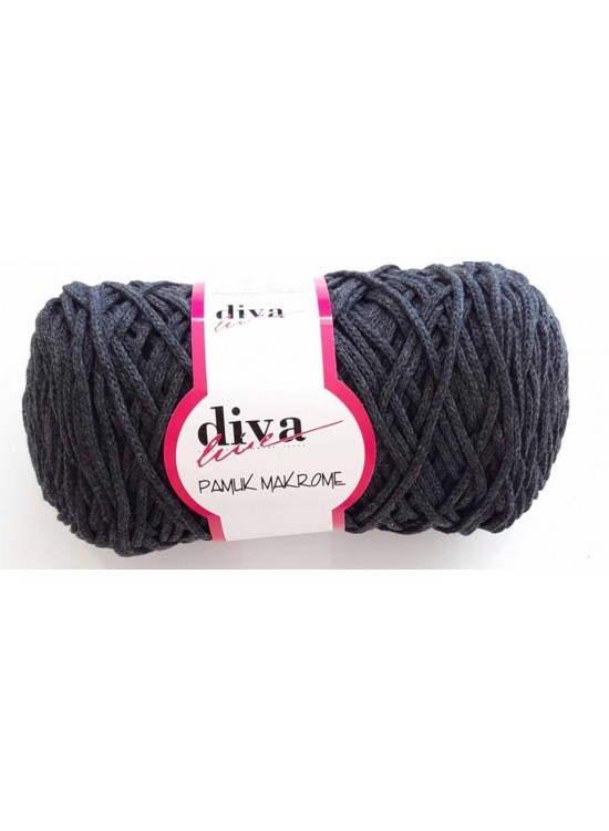Çanta Aksesuar Diva Pamuk Makrome Antrasit (Kalın) Çanta Aksesuar Diva Pamuk Makrome Antrasit (Kalın)