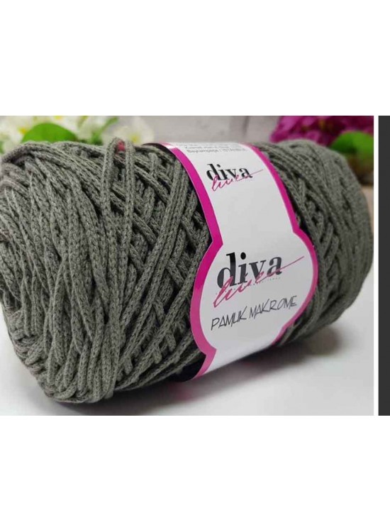 Çanta Aksesuar Diva Pamuk Makrome Haki Yeşil (Kalın) Çanta Aksesuar Diva Pamuk Makrome Haki Yeşil (Kalın)