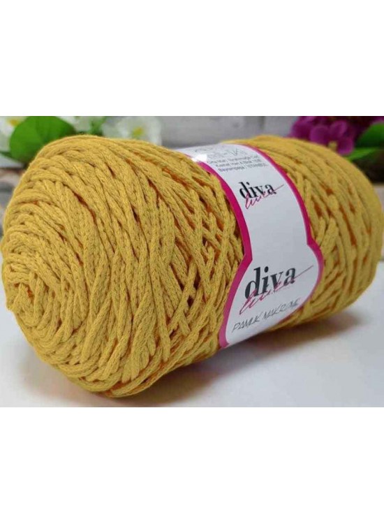 Çanta Aksesuar Diva Pamuk Makrome Hardal Sarı (Kalın)