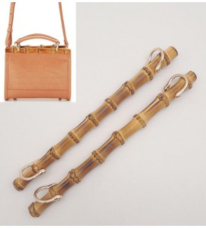 Çanta Aksesuar Düz Gerçek Bambu Çanta Bursu Light Gold Halkalı