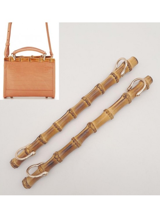 Çanta Aksesuar Düz Gerçek Bambu Çanta Bursu Light Gold Halkalı Çanta Aksesuar Düz Gerçek Bambu Çanta Bursu Light Gold Halkalı