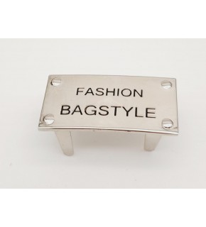 Çanta Aksesuar Fashion Bagstyle Yazılı Plaka Süs Gümüş Renk