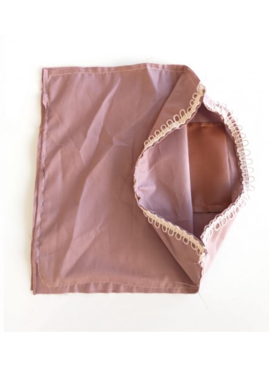 Çanta Aksesuar Fermuarsız 28X28 Cm Dikilmiş Astar Gül Kurusu