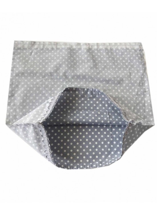 Çanta Aksesuar Fermuarsız 38X38 Cm Dikilmiş Astar Puantiye Açık Gri