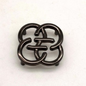 Çanta Aksesuar Füme Renk 2  Cm Çiçek Model Plaka Süs