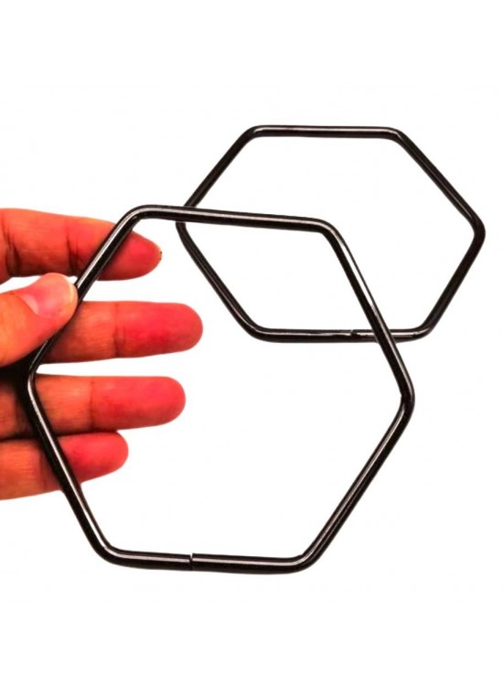 Çanta Aksesuar Füme Renk Altıgen Model Çift Metal Çanta Sapı