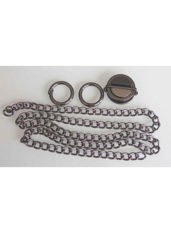 Çanta Aksesuar Füme Renk Çanta Zincir Set