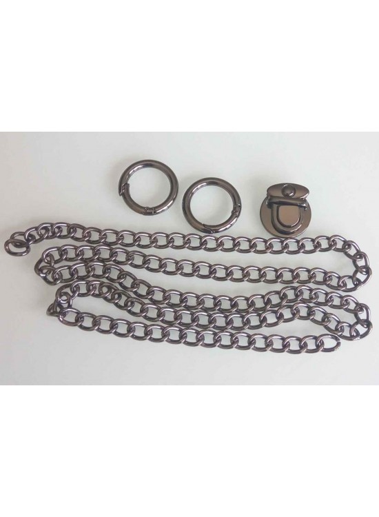 Çanta Aksesuar Füme Renk Çanta Zincir Set