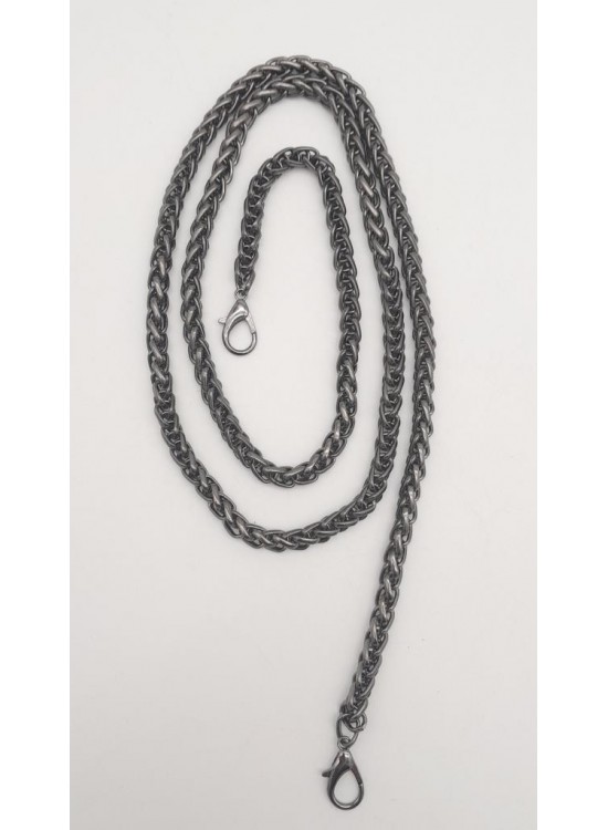 Çanta Aksesuar Füme Renk Kalın Örgü Model Çanta Zinciri (100 Cm )