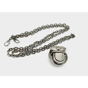 Çanta Aksesuar Füme Renk Kancalı Düz Zincir Kilit Set