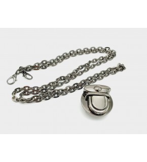 Çanta Aksesuar Füme Renk Kancalı Düz Zincir Kilit Set