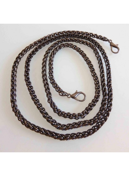 Çanta Aksesuar Füme Renk Örgü Model Çanta Zinciri (120 Cm )