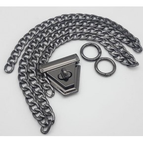 Çanta Aksesuar Füme Renk Orta Kalınlık Zincir Set No:56