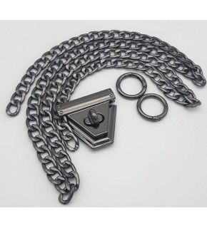 Çanta Aksesuar Füme Renk Orta Kalınlık Zincir Set No:56