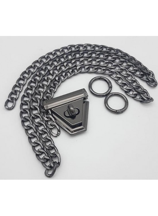 Çanta Aksesuar Füme Renk Orta Kalınlık Zincir Set No:56