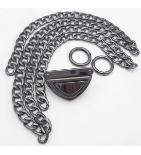 Çanta Aksesuar Füme Renk Orta Kalınlık Zincir Set No:57