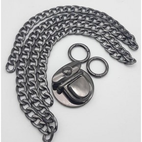 Çanta Aksesuar Füme Renk Orta Kalınlık Zincir Set No:63