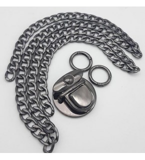 Çanta Aksesuar Füme Renk Orta Kalınlık Zincir Set No:63