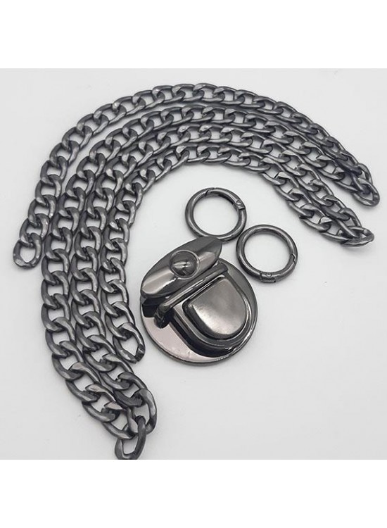 Çanta Aksesuar Füme Renk Orta Kalınlık Zincir Set No:63