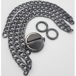 Çanta Aksesuar Füme Renk Orta Kalınlık Zincir Set No:67