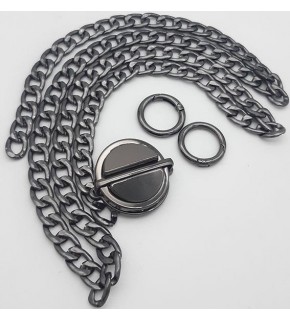 Çanta Aksesuar Füme Renk Orta Kalınlık Zincir Set No:67