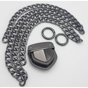 Çanta Aksesuar Füme Renk Orta Kalınlık Zincir Set No:69