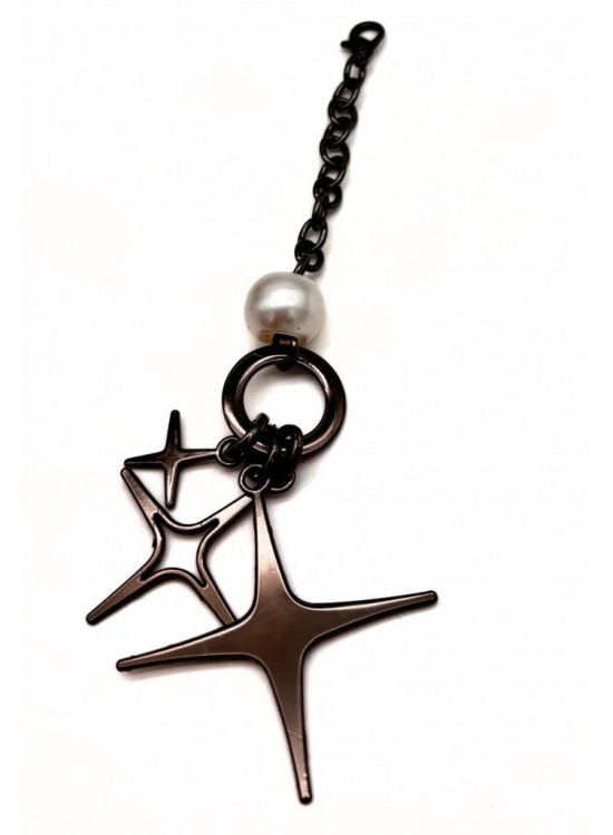 Çanta Aksesuar Füme Renk Sarkaç Süs İncili 3 Metalli