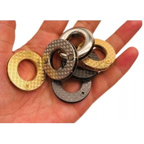 Çanta Aksesuar Füme Renk Yuvarlak Vidalı Kuş Gözü 2 Adet (İç ölçüsü 1.8 cm, Dış Ölçüsü 3.2 cm )