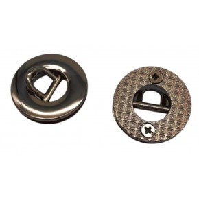 Çanta Aksesuar Füme Renk Yuvarlak Vidalı Kuş Gözü 2 Adet (Mini D Halkalı) (İç ölçüsü 1 cm, Dış Ölçüsü 2.5 cm )