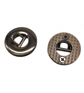 Çanta Aksesuar Füme Renk Yuvarlak Vidalı Kuş Gözü 2 Adet (Mini D Halkalı) (İç ölçüsü 1 cm, Dış Ölçüsü 2.5 cm )