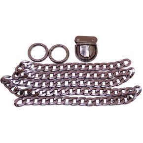 Çanta Aksesuar Füme Renk Zincir Set