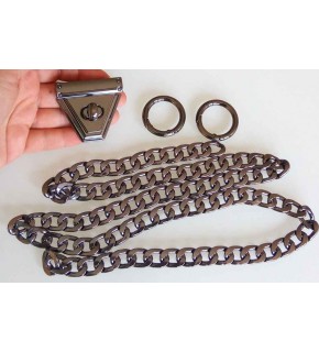 Çanta Aksesuar Füme Renk Zincir Set