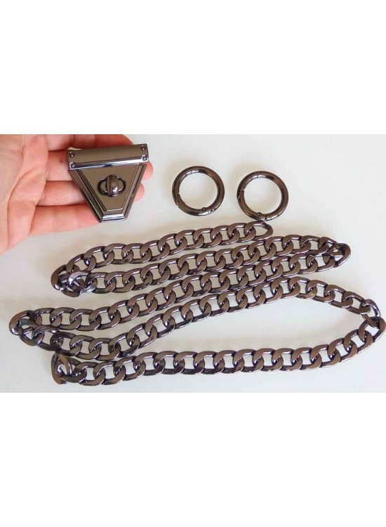 Çanta Aksesuar Füme Renk Zincir Set