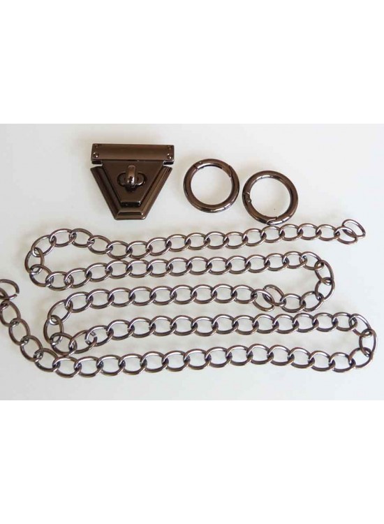 Çanta Aksesuar Füme Renk Zincir Set