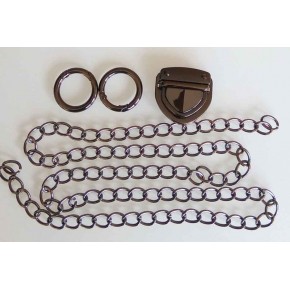 Çanta Aksesuar Füme Renk Zincir Set