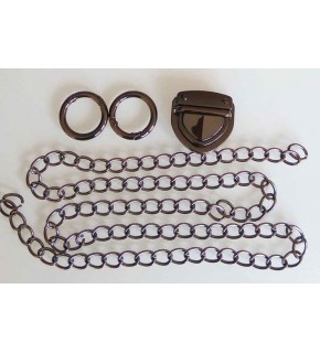 Çanta Aksesuar Füme Renk Zincir Set